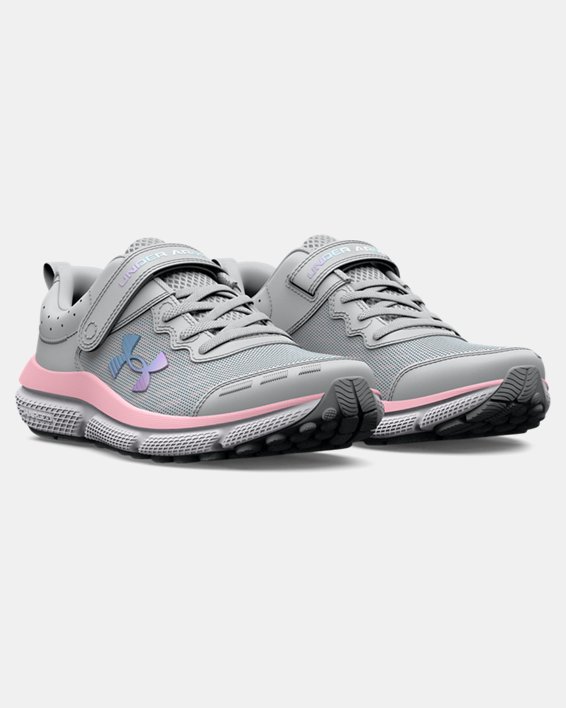 Girls' Pre-School UA Assert 10 AC Running Shoes in Gray image number 3